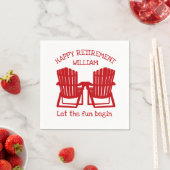 Serviette En Papier Chaises Adirondack Marine Red Retirement Napkins (En situation)