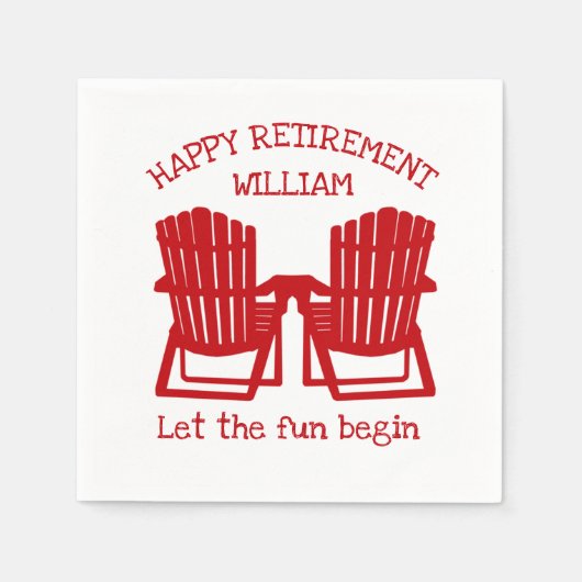 Serviette En Papier Chaises Adirondack Marine Red Retirement Napkins (Devant)