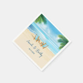 Serviette En Papier Chaises de plage Ocean Shore (Coin)
