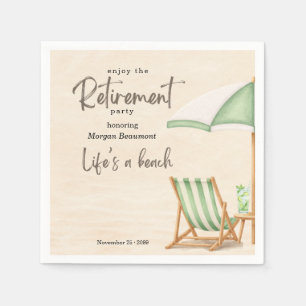Serviette En Papier Chaises élégantes vertes de plage d'été Fête de re