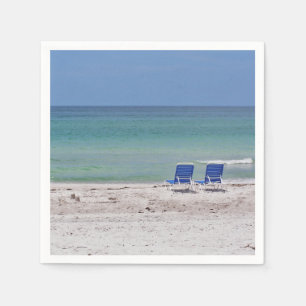 Serviette En Papier Chaises sur la plage