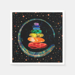 Serviette En Papier Chakras Zen Stones et Enso circle