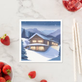 Serviette En Papier Chalet d'hiver (En situation)