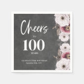 Serviette En Papier Chalet Floral blanc encourage au 100e anniversaire (Devant)