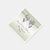 Serviette En Papier Chaleureuse Bow & Ruban Argenté pour la Création d (Coin)