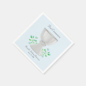 Serviette En Papier Chalice et Bleu Bleu Verdure Première communion (Coin)