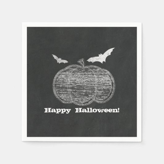 Serviette En Papier Chalk Citrouille Chalkboard Halloween Party (Devant)