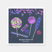 Serviette En Papier Chalkboard Candy Land Sweets Chalk Doodles Party (Devant)