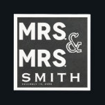 Serviette En Papier Chalkboard Chalk Mme. & Mme Mariage Fiançailles<br><div class="desc">Personnalisez avec ou sans texte pour tout événement.</div>