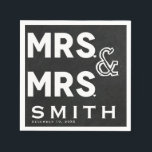 Serviette En Papier Chalkboard Chalk Mme. & Mme Mariage Fiançailles<br><div class="desc">Personnalisez avec ou sans texte pour tout événement.</div>
