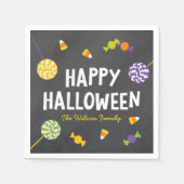 Serviette En Papier Chalkboard Créatures conviviales Joyeux Halloween (Devant)