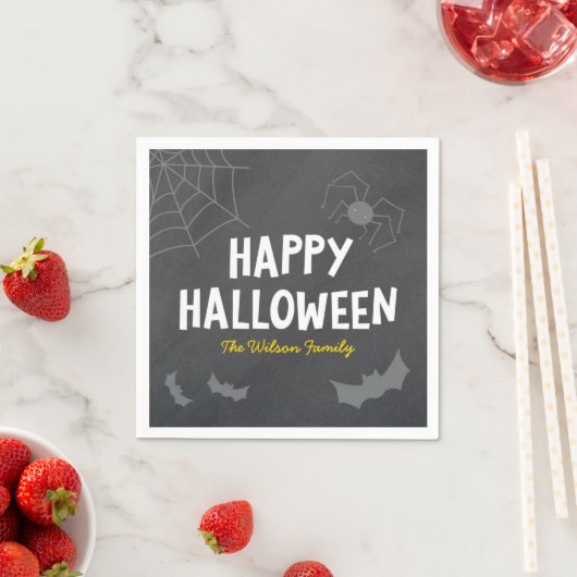 Serviette En Papier Chalkboard Créatures conviviales Joyeux Halloween (En situation)