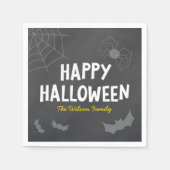 Serviette En Papier Chalkboard Créatures conviviales Joyeux Halloween (Devant)