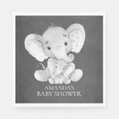 Serviette En Papier Chalkboard Elephant Boys Baby shower Papier Napkin (Devant)