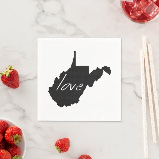 Serviette En Papier Chalkboard en forme de Virginie-Occidentale Amour (En situation)