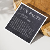 Serviette En Papier Chalkboard Fun Facts Mariage personnalisé serviett