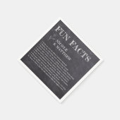 Serviette En Papier Chalkboard Fun Facts Mariage personnalisé serviett (Coin)