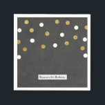Serviette En Papier Chalkboard Gold & White Confetti Celebration Party<br><div class="desc">Chalkboard Gold & White Confetti Celebration Party Napkins. Customisez avec tout texte. Éléments correspondants disponibles dans cette collection.</div>