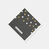 Serviette En Papier Chalkboard Gold & White Confetti Celebration Party (Coin)