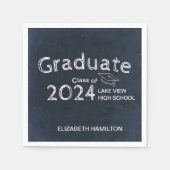 Serviette En Papier Chalkboard High School Photo Graduation Party (Devant)