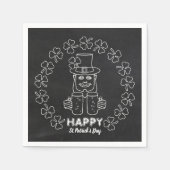 Serviette En Papier Chalkboard Leprechaun, St Patrick's Day Party (Devant)