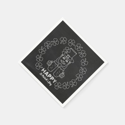 Serviette En Papier Chalkboard Leprechaun, St Patrick's Day Party (Coin)