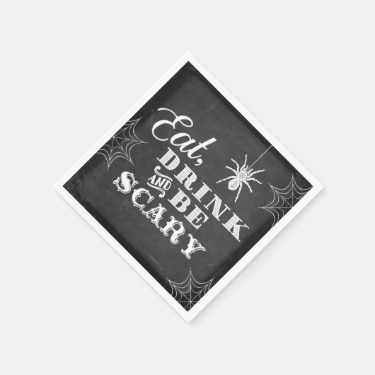 Serviette En Papier Chalkboard Mangez Boire et soyez effrayant Hallowe (Coin)