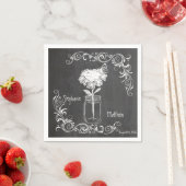 SERVIETTE EN PAPIER CHALKBOARD MASON JAR GARDEN MARIAGE NAPKINS (En situation)