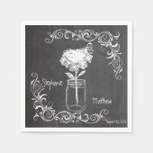 SERVIETTE EN PAPIER CHALKBOARD MASON JAR GARDEN MARIAGE NAPKINS (Devant)