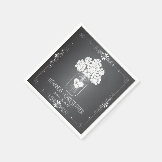 Serviette En Papier Chalkboard Mason Jar Mariage personnalisé Napkin (Coin)