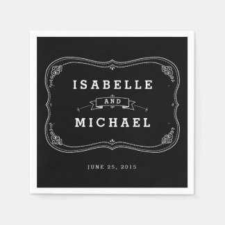 Serviette En Papier Chalkboard Mason Jar Mariage personnalisé Napkin