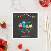 Serviette En Papier Chalkboard mignon Monstres Premier anniversaire Bo (En situation)