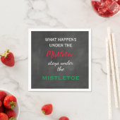 Serviette En Papier Chalkboard Mistletoe Holiday (En situation)
