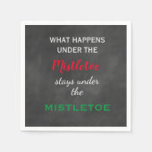 Serviette En Papier Chalkboard Mistletoe Holiday (Devant)