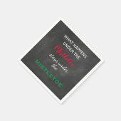 Serviette En Papier Chalkboard Mistletoe Holiday (Coin)