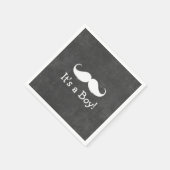 Serviette En Papier Chalkboard Mustache C'est un Baby shower garçon (Coin)