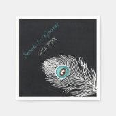 Serviette En Papier chalkboard paon serviettes mariages personnalisées (Devant)