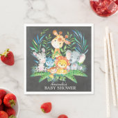 Serviette En Papier Chalkboard Safari Jungle Baby shower papier servie (En situation)