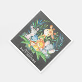 Serviette En Papier Chalkboard Safari Jungle Baby shower papier servie (Coin)