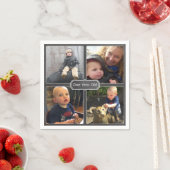 Serviette En Papier Chalkboard Style Photo Collage pour la fête d'anni (En situation)