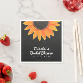 Serviette En Papier Chalkboard Sunflower Rustic Country Fête des marié (En situation)