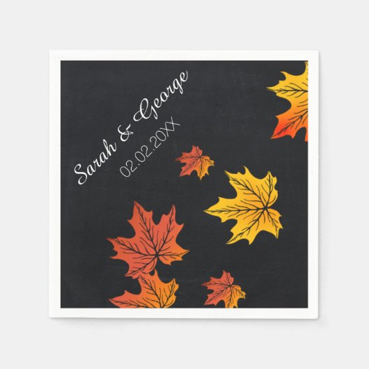 Serviette En Papier chalkboard tomber serviettes mariage personnalisée (Devant)