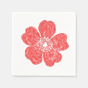 Serviette En Papier Chalkboard Wild Rose rouge