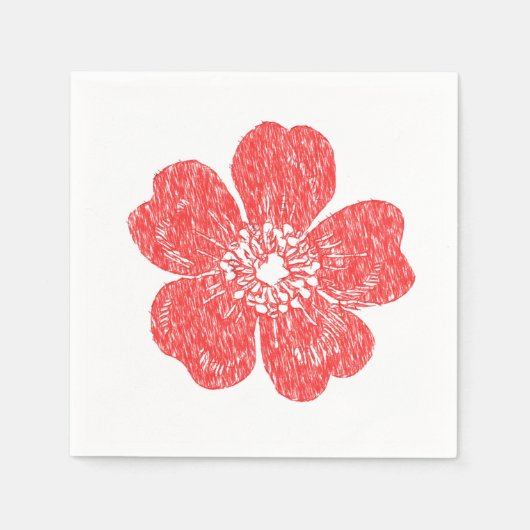 Serviette En Papier Chalkboard Wild Rose rouge (Devant)