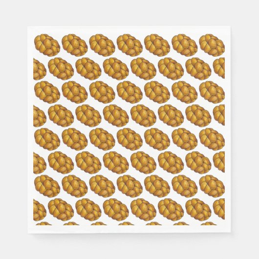 Serviette En Papier Challah Braided Jewish Bakery Pain Loaf Hanoukka (Devant)