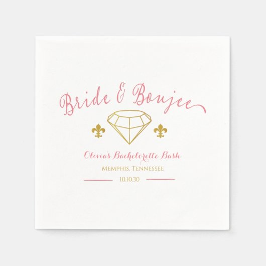 Serviette En Papier Chambre Boujee Diamond Bachelorette (Devant)