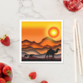 Serviette En Papier Chameau Sunset Desert Naples (En situation)