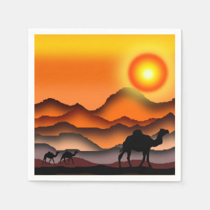 Serviette En Papier Chameau Sunset Desert Naples