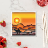 Serviette En Papier Chameaux dans les serviettes Sunset Desert (En situation)