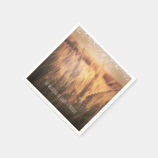 Serviette En Papier Champ de blé Mariage campagnard rustique (Coin)